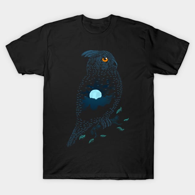 The owl and the forest T-Shirt by Sachpica